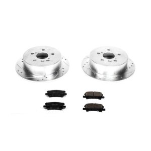Lexus RX330 Brake Kit - Rear - PowerStop - Drilled & Slotted Rotors + Carbon-Fiber Ceramic Pads - `04-`06