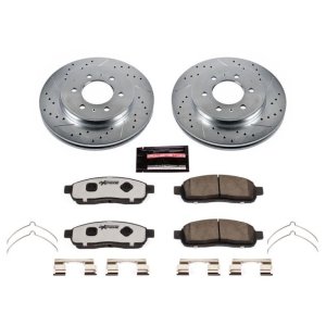 Ford F-150 Brake Kit - Front - PowerStop - Z36 Truck & Tow, Drilled & Slotted Rotors + Carbon-Fiber Ceramic Pads - 2009