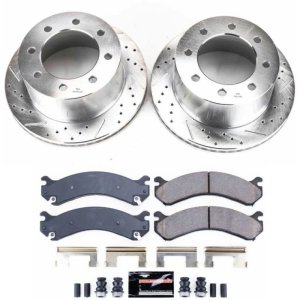 Chevrolet Silverado 3500 Brake Kit - Rear - PowerStop - Drilled & Slotted Rotors + Carbon-Fiber Ceramic Pads - `01-`06