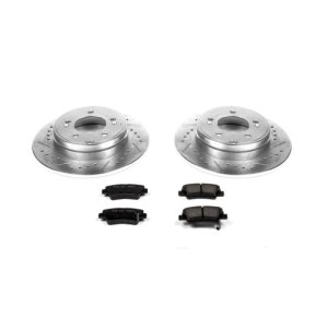 Hyundai Azera Brake Kit - Rear - PowerStop - Drilled & Slotted Rotors + Carbon-Fiber Ceramic Pads + Stainless-Steel Hardware - `12-`17