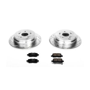 Honda Odyssey Brake Kit - Rear - PowerStop - Drilled & Slotted Rotors + Carbon-Fiber Ceramic Pads - `02-`04
