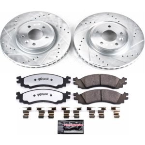 Ford Taurus Brake Kit - Front - PowerStop - Drilled & Slotted Rotors + Carbon-Fiber Ceramic Pads - 2010