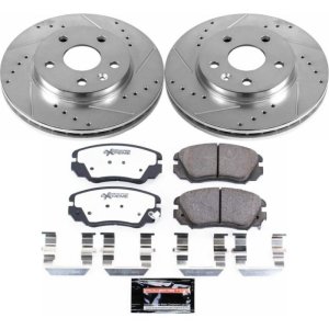 Buick LaCrosse Brake Kit - Front - PowerStop - Drilled & Slotted Rotors + Carbon-Fiber Ceramic Pads - `11-`16