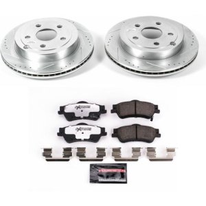 Pontiac G8 Brake Kit - Rear - PowerStop - Drilled & Slotted Rotors + Carbon-Fiber Ceramic Pads - `08-`09