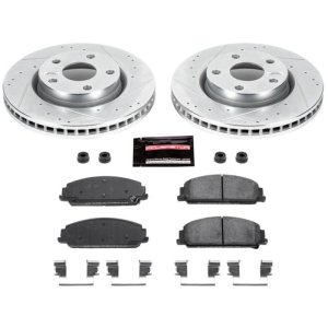 Pontiac G8 Brake Kit - Front - PowerStop - Z23 Evolution Sport + Drilled & Slotted Rotors + Carbon-Fiber Ceramic Pads - `08-`09