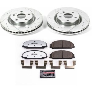 Pontiac G8 Brake Kit - Front - PowerStop - Drilled & Slotted Rotors + Carbon-Fiber Ceramic Pads - `08-`09