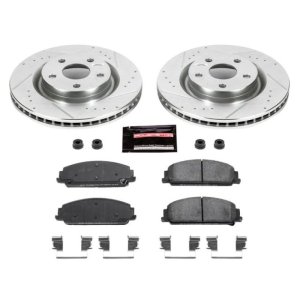 Pontiac G8 Brake Kit - Front - PowerStop - Drilled & Slotted Rotors + Carbon-Fiber Ceramic Pads - `08-`09