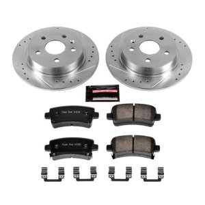 Buick LaCrosse Brake Kit - Rear - PowerStop - Drilled & Slotted Rotors + Carbon-Fiber Ceramic Pads - `12-`16