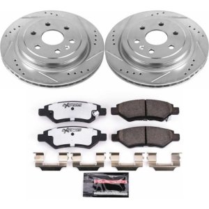 Cadillac SRX Brake Kit - Rear - PowerStop - Drilled & Slotted Rotors + Carbon-Fiber Ceramic Pads - `10-`16