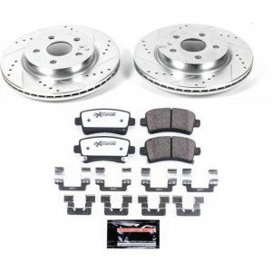Buick Allure Brake Kit - Rear - PowerStop - Drilled & Slotted Rotors + Carbon-Fiber Ceramic Pads - 2010