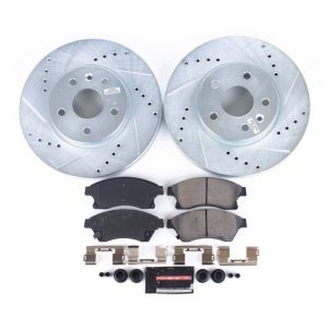 Chevrolet Cruze Brake Kit - Front - PowerStop - Z23 Evolution Sport + Carbon-Fiber Ceramic Pads + Drilled & Slotted Rotors - `11-`15