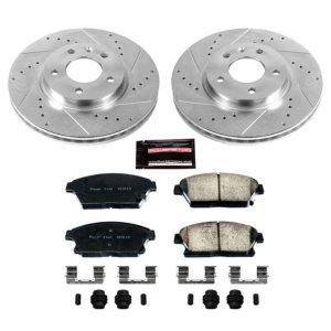 Buick Verano Brake Kit - Front - PowerStop - Drilled & Slotted Rotors + Carbon-Fiber Ceramic Pads - `12-`17