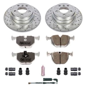 BMW X5 Brake Kit - Rear - PowerStop - Drilled & Slotted Rotors + Carbon-Fiber Ceramic Pads - `00-`06