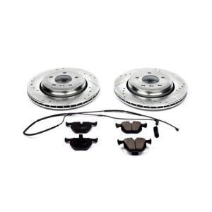 BMW 3 Series Brake Kit - Rear - PowerStop - Drilled & Slotted Rotors + Carbon-Fiber Ceramic Pads - `01-`06