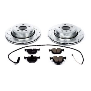 BMW X3 Brake Kit - Rear - PowerStop - Drilled & Slotted Rotors + Carbon-Fiber Ceramic Pads - `04-`10