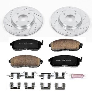 Nissan Cube Brake Kit - Front - PowerStop - Drilled & Slotted Rotors + Carbon-Fiber Ceramic Pads - `09-`14 Nissan Cube Brake Kit - Front - PowerStop - Drilled & Slotted Rotors + Carbon-Fiber Ceramic Pads - `09-`14