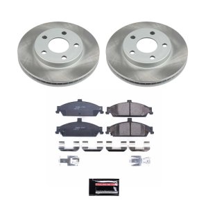 Kia Amanti Brake Kit - Front + Rear - PowerStop - Z23 Evolution Sport + Carbon-Fiber Ceramic Pads + Drilled & Slotted Rotors - `04-`06