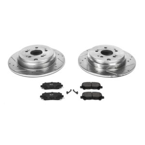 Honda Pilot Brake Kit - Rear - PowerStop - Drilled & Slotted Rotors + Carbon-Fiber Ceramic Pads - `12-`15