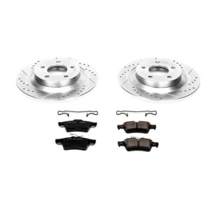 Mazda 5 Brake Kit - Rear - PowerStop - Drilled & Slotted Rotors + Carbon-Fiber Ceramic Pads - `08-`10