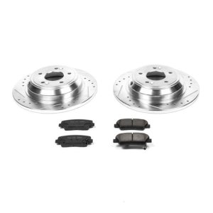 Hyundai Genesis Brake Kit - Rear - PowerStop - Drilled & Slotted Rotors + Carbon-Fiber Ceramic Pads - 2009