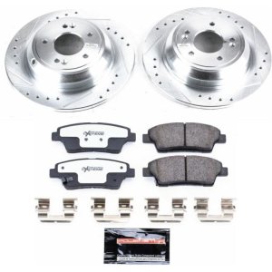 Genesis G80 Brake Kit - Rear - PowerStop - Drilled & Slotted Rotors + Carbon-Fiber Ceramic Pads - `17-`18