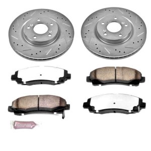 Acura TL Brake Kit - Front - PowerStop - Drilled & Slotted Rotors + Carbon-Fiber Ceramic Pads - `09-`14