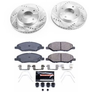 Nissan Versa Brake Kit - Front - PowerStop - Drilled & Slotted Rotors + Carbon-Fiber Ceramic Pads - `09-`11 Nissan Versa Brake Kit - Front - PowerStop - Drilled & Slotted Rotors + Carbon-Fiber Ceramic Pads - `09-`11