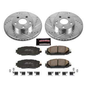 Lexus CT200h Brake Kit - Front - PowerStop - Z23 Evolution Sport + Drilled & Slotted Rotors + Carbon-Fiber Ceramic Pads - `11-`17