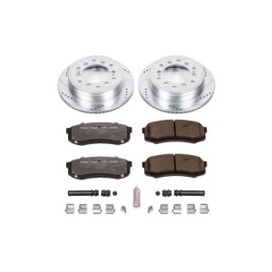 Lexus GX460 Brake Kit - Rear - PowerStop - Z36 Truck & Tow Upgrade Kit, Drilled & Slotted Rotors, Carbon-Fiber Ceramic Pads - `10-`19