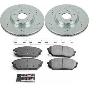 Hyundai Veracruz Brake Kit - Front - PowerStop - Z23 Evolution Sport: Drilled & Slotted Rotors + Carbon-Fiber Ceramic Pads - `07-`12