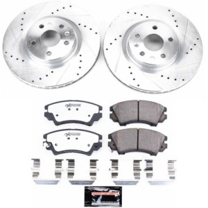 Chevrolet Caprice Brake Kit - Front - PowerStop - Drilled & Slotted Rotors + Carbon-Fiber Ceramic Pads - `11-`17