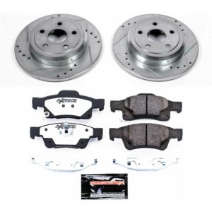 Dodge Durango Brake Kit - Rear - PowerStop - Drilled & Slotted Rotors + Carbon-Fiber Ceramic Pads - `11-`19