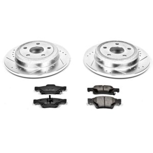 Dodge Durango Brake Kit - Rear - PowerStop - Z23 Evolution Sport, Drilled & Slotted Rotors, Carbon-Fiber Ceramic Pads - `11-`19