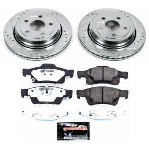 Dodge Durango Brake Kit - Rear - PowerStop - Drilled & Slotted Rotors + Carbon-Fiber Ceramic Pads - `11-`19