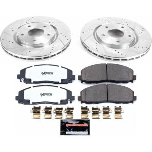 Chrysler Pacifica Brake Kit - Front - PowerStop - Z36 Truck & Tow + Drilled & Slotted Rotors - `17-`19