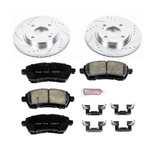 Ford Fiesta Brake Kit - Front - PowerStop - Drilled & Slotted Rotors + Carbon-Fiber Ceramic Pads - `11-`19