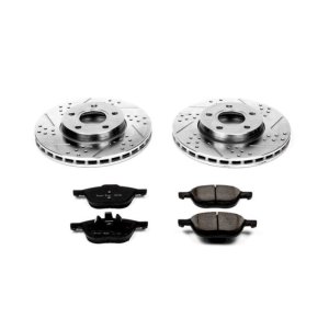 Ford C-Max Brake Kit - Front - PowerStop - Drilled & Slotted Rotors + Carbon-Fiber Ceramic Pads - `13-`18