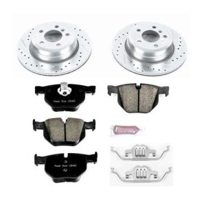 BMW X6 Brake Kit - Rear - PowerStop - Drilled & Slotted Rotors + Carbon-Fiber Ceramic Pads - `09-`10