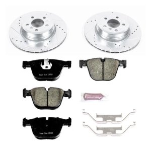 BMW X5 Brake Kit - Rear - PowerStop - Z23 Evolution Sport with Drilled & Slotted Rotors + Carbon-Fiber Ceramic Pads - `07-`15