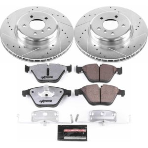 BMW 640i Brake Kit - Front - PowerStop - Drilled & Slotted Rotors + Carbon-Fiber Ceramic Pads - `12-`18