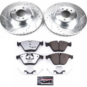 BMW X1 Brake Kit - Front - PowerStop - Drilled & Slotted Rotors + Carbon-Fiber Ceramic Pads - `13-`15