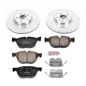 BMW X5 Brake Kit - Front - PowerStop - Drilled & Slotted Rotors + Carbon-Fiber Ceramic Pads - `10-`13