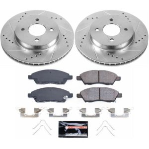Nissan Versa Brake Kit - Front - PowerStop - Drilled & Slotted Rotors + Carbon-Fiber Ceramic Pads - `12-`18 Nissan Versa Brake Kit - Front - PowerStop - Drilled & Slotted Rotors + Carbon-Fiber Ceramic Pads - `12-`18