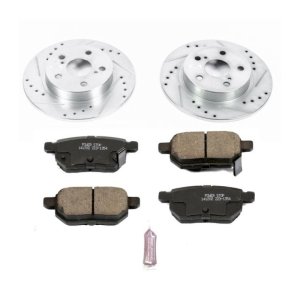 Scion tC Brake Kit - Rear - PowerStop - Drilled & Slotted Rotors + Carbon-Fiber Ceramic Pads - `11-`16