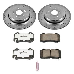Hyundai Genesis Coupe Brake Kit - Rear - PowerStop - Drilled & Slotted Rotors + Carbon-Fiber Ceramic Pads - `10-`16