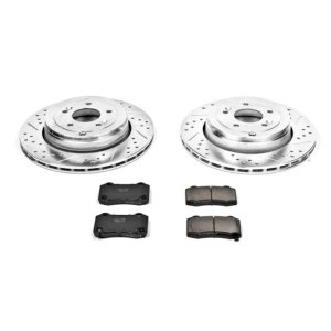Hyundai Genesis Coupe Brake Kit - Rear - PowerStop - Drilled & Slotted Rotors + Carbon-Fiber Ceramic Pads - `10-`16