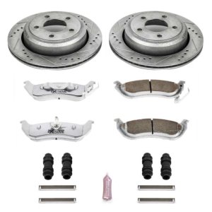 Ford Ranger Brake Kit - Rear - PowerStop - Drilled & Slotted Rotors + Carbon-Fiber Ceramic Pads - `10-`11
