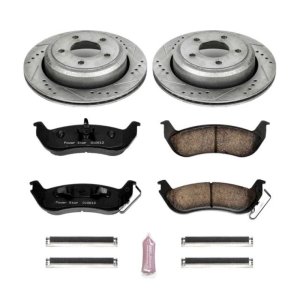 Ford Ranger Brake Kit - Rear - PowerStop - Z23 Evolution Sport Brake Kit + Drilled & Slotted Rotors + Carbon-Fiber Ceramic Pads - `10-`11