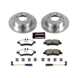 Dodge Sprinter 2500 Brake Kit - Rear - PowerStop - Z36 Truck & Tow - Drilled & Slotted Rotors + Carbon-Fiber Ceramic Pads - `07-`09