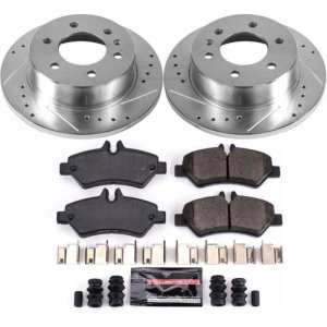 Dodge Sprinter 2500 Brake Kit - Rear - PowerStop - Drilled & Slotted Rotors + Carbon-Fiber Ceramic Pads - `07-`09
